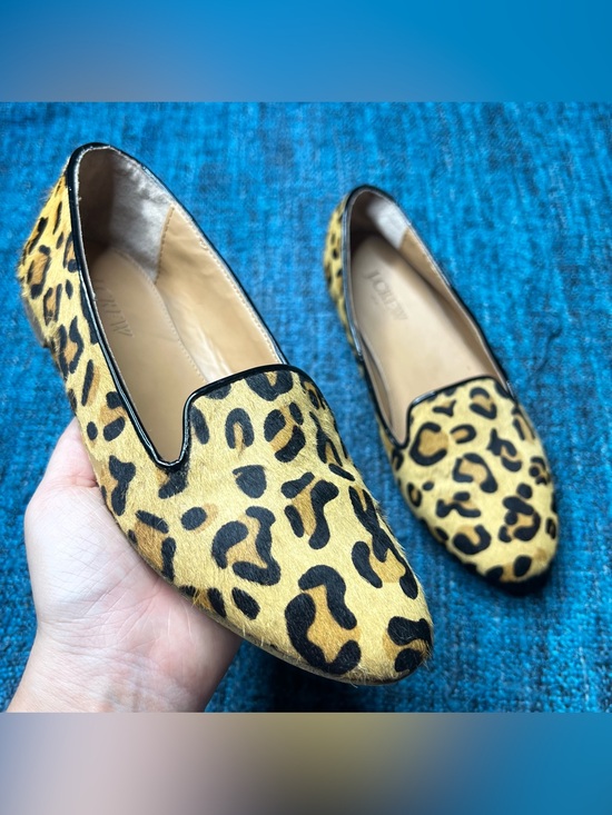 J. Crew Shoes - J.Crew Leopard Print Calf Hair Leather Flats Tan Black Women's 6.5 Style E1341